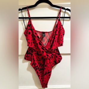 Red and Black Bodysuit